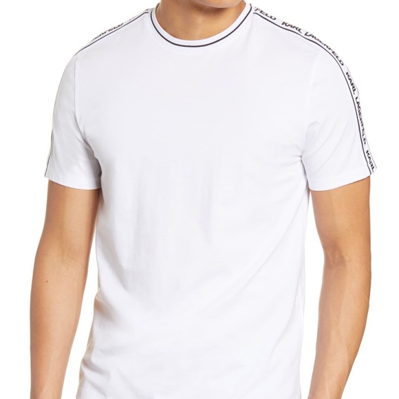 New Karl Lagerfeld Logo Tape Solid T shirt… - Picture 9 of 12